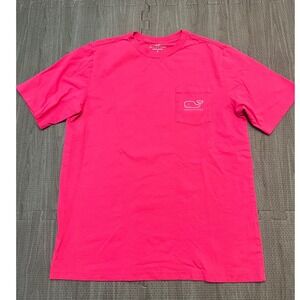 Vineyard Vines Kids T-Shirt Pink Whale‎ Pocket Short Sleeve Cotton Size L